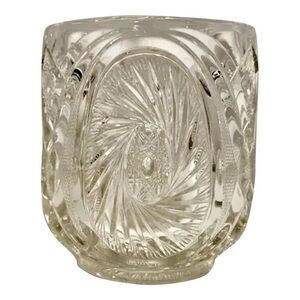 Vintage Pressed Glass Ice Bucket Pinwheel Star Pattern Planter